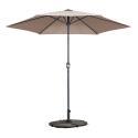 Parasol droit inclinable (Ø3m) avec pied pliant et 4 dalles lestées