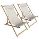 Lot de 2 chiliennes en aluminium inclinables 4 positions