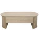 Table basse ovale relevable en mélaminé effet bois