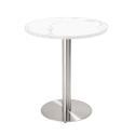 Table à manger ronde Ø 60 cm en contreplaqué avec revêtement stratifié et bords en aluminium