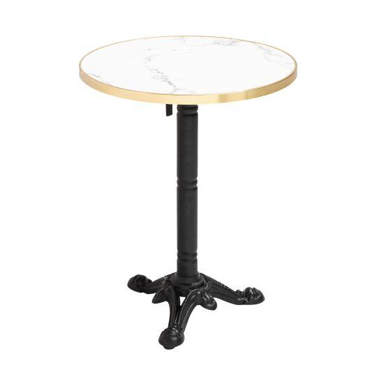 Table à manger ronde inclinable Ø 60 cm en contreplaqué avec revêtement stratifié et bords en aluminium