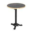 Table à manger ronde inclinable Ø 60 cm en contreplaqué avec revêtement stratifié et bords en aluminium