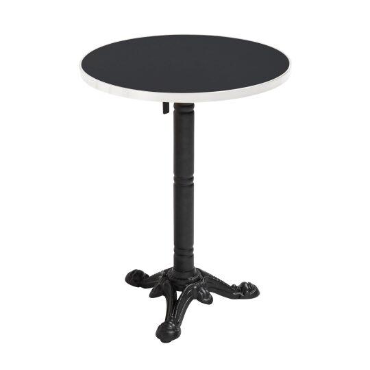 Table ronde en stratifié 2 personnes inclinable avec bords en aluminium et pied en fonte Ø60 cm | Oviala