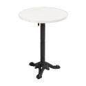 Table à manger ronde inclinable Ø 60 cm en contreplaqué avec revêtement stratifié et bords en aluminium