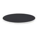 Table à manger ronde inclinable Ø 60 cm en contreplaqué avec revêtement stratifié et bords en aluminium