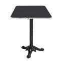 Table à manger inclinable 60 x 60 cm en contreplaqué avec revêtement stratifié et bords en aluminium