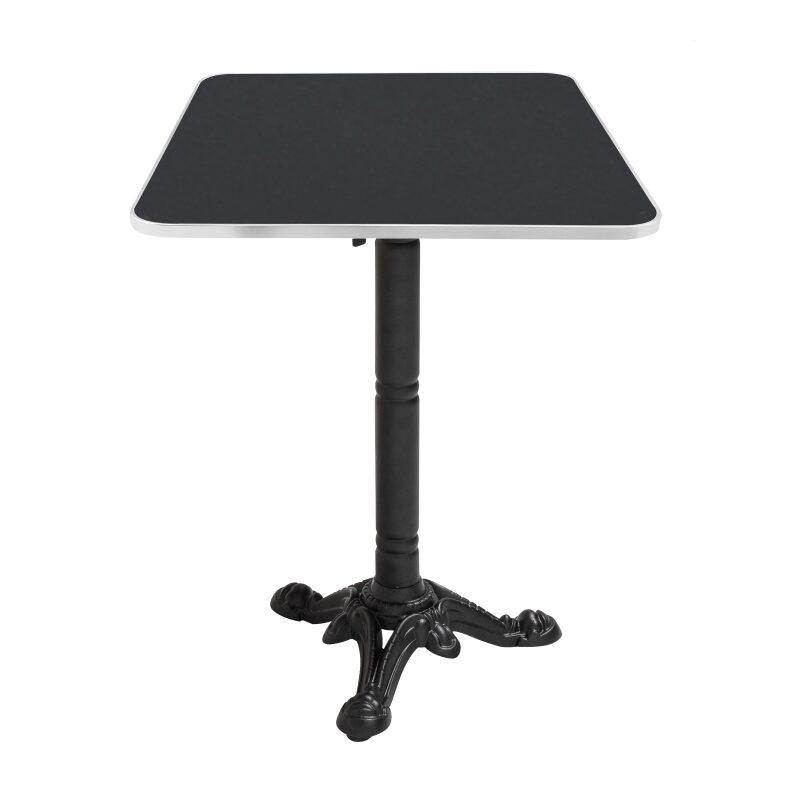 Table à manger inclinable 60 x 60 cm en contreplaqué avec revêtement stratifié et bords en aluminium