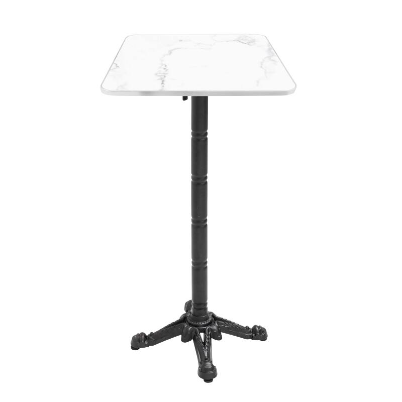 Table haute inclinable 60 x 60 cm en contreplaqué avec revêtement stratifié et bords en aluminium