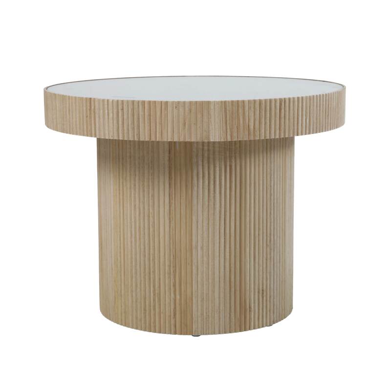 Table basse en MDF, bois et verre trempé
