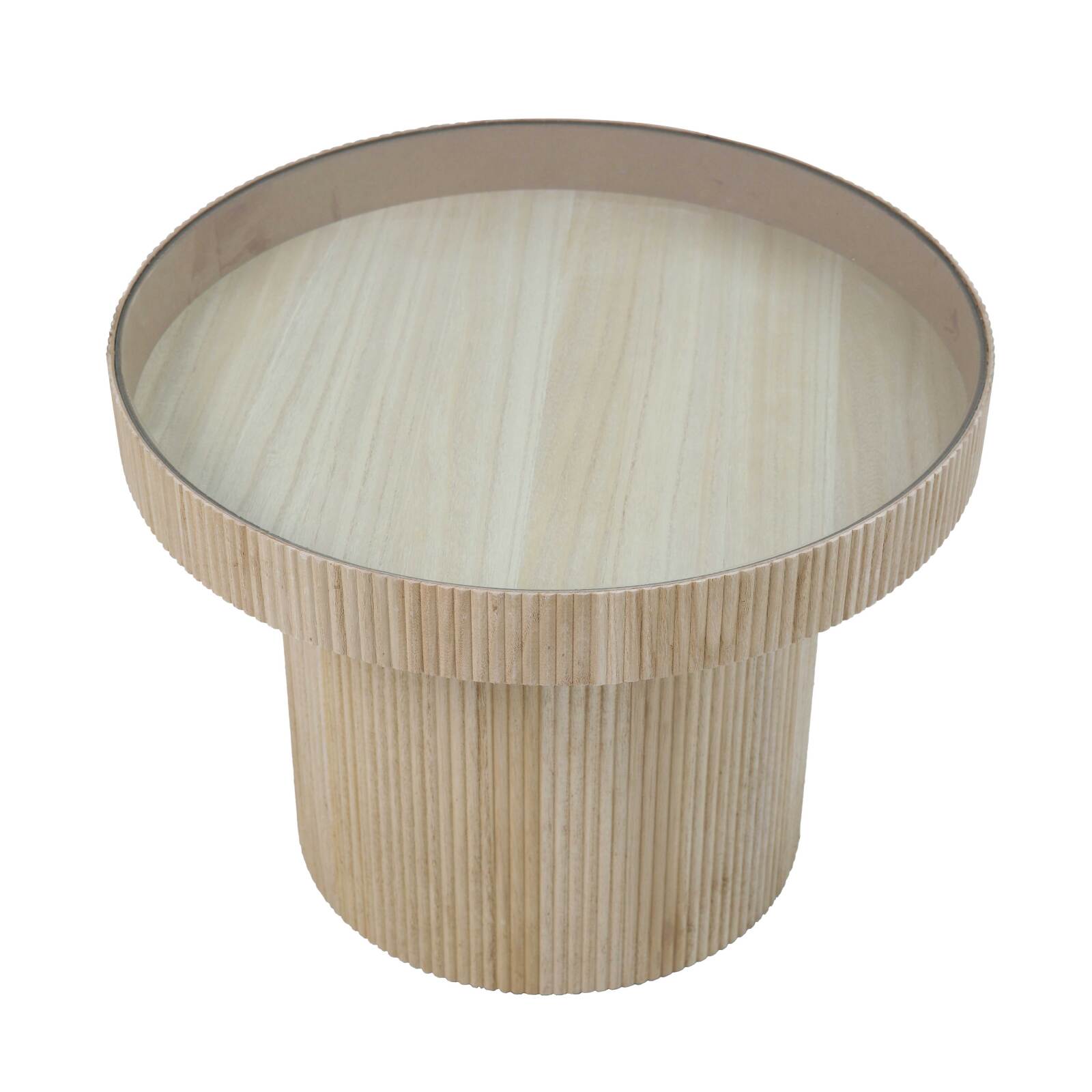 Table basse en MDF, bois et verre trempé