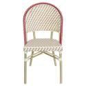 Chaise de jardin style bistrot parisien en aluminium et rotin synthétique