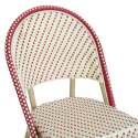 Chaise de jardin style bistrot parisien en aluminium et rotin synthétique