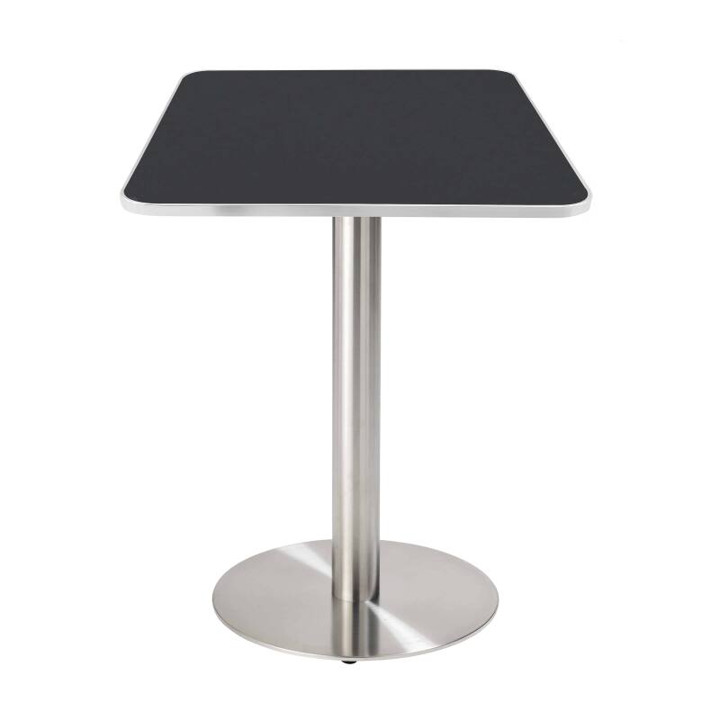 Table à manger 60 x 60 cm en contreplaqué avec revêtement stratifié et bords en aluminium