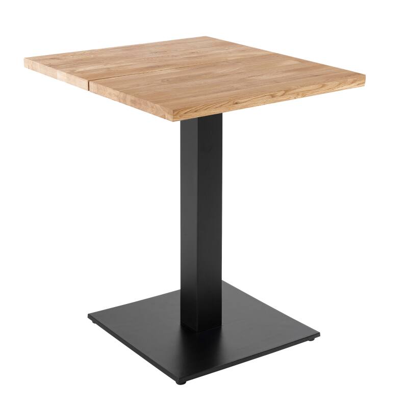 Table à manger avec bords droits 60 x 60 cm en chêne