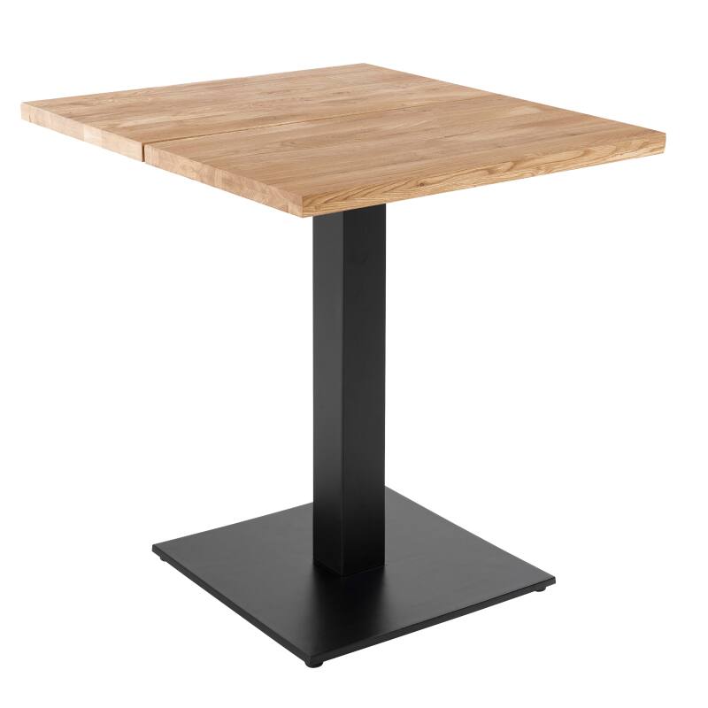 Table à manger avec bords droits 70 x 70 cm en chêne