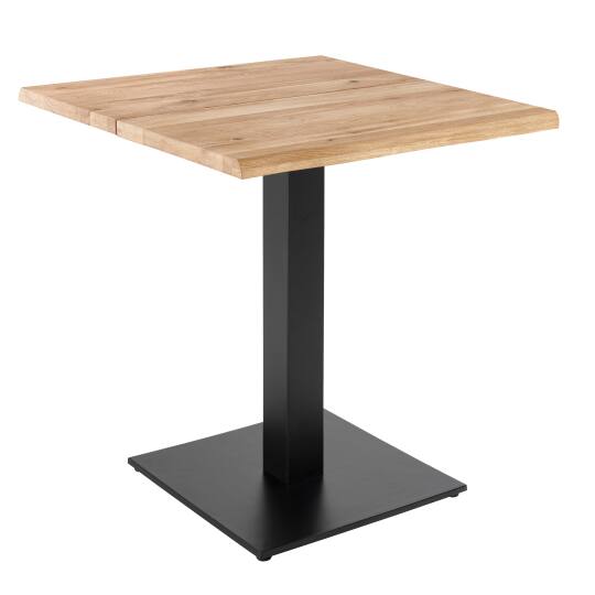 Table noir et bois de chêne et métal 2 personnes 70x70 cm | Oviala