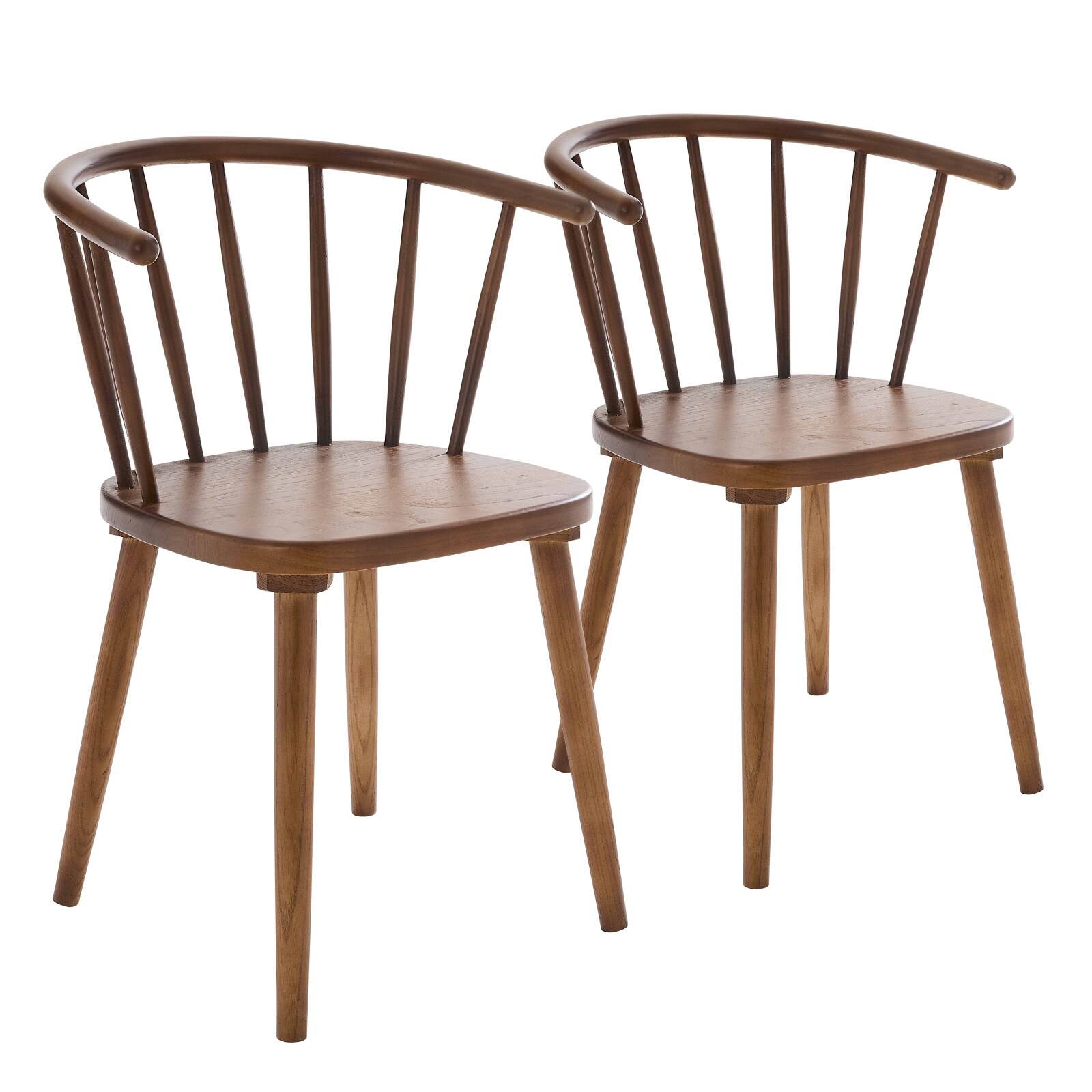Lot de 2 chaises en bois d'orme