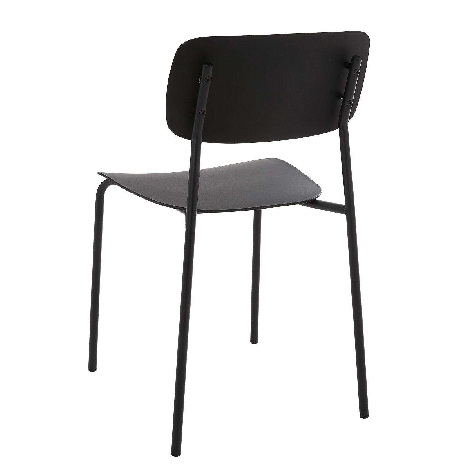 Lot de 2 chaises contemporaines en acier et plastique
