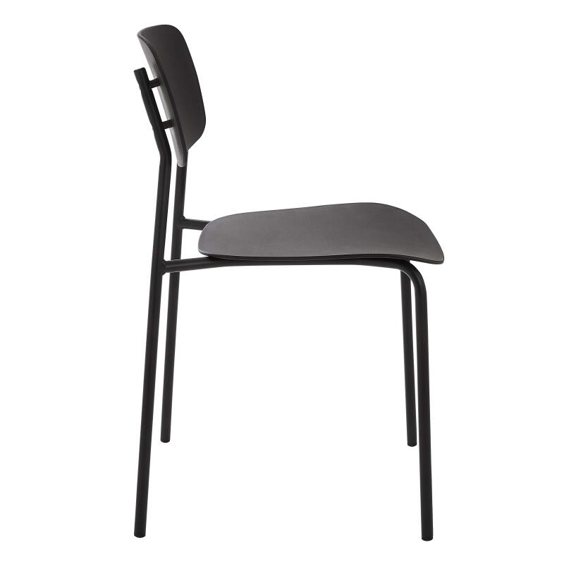 Lot de 2 chaises contemporaines en acier et plastique