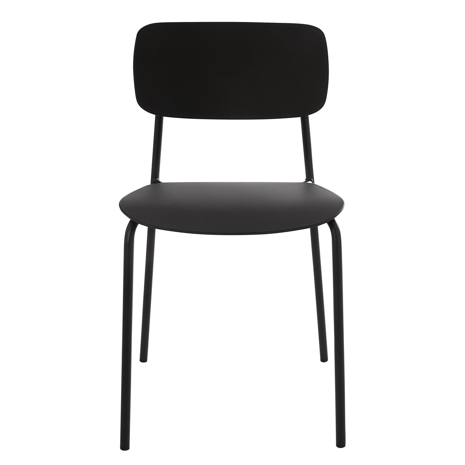 Lot de 2 chaises contemporaines en acier et plastique