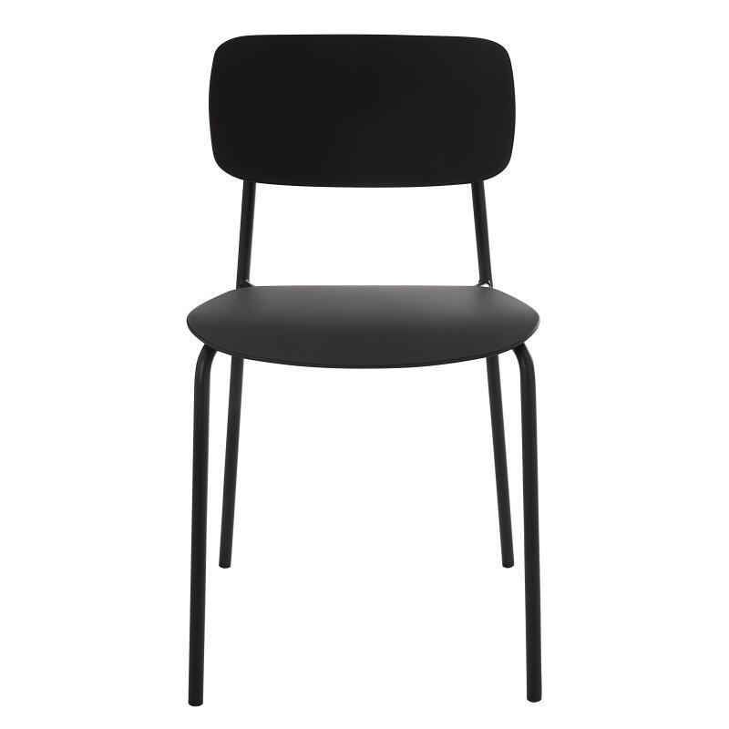 Lot de 2 chaises contemporaines en acier et plastique