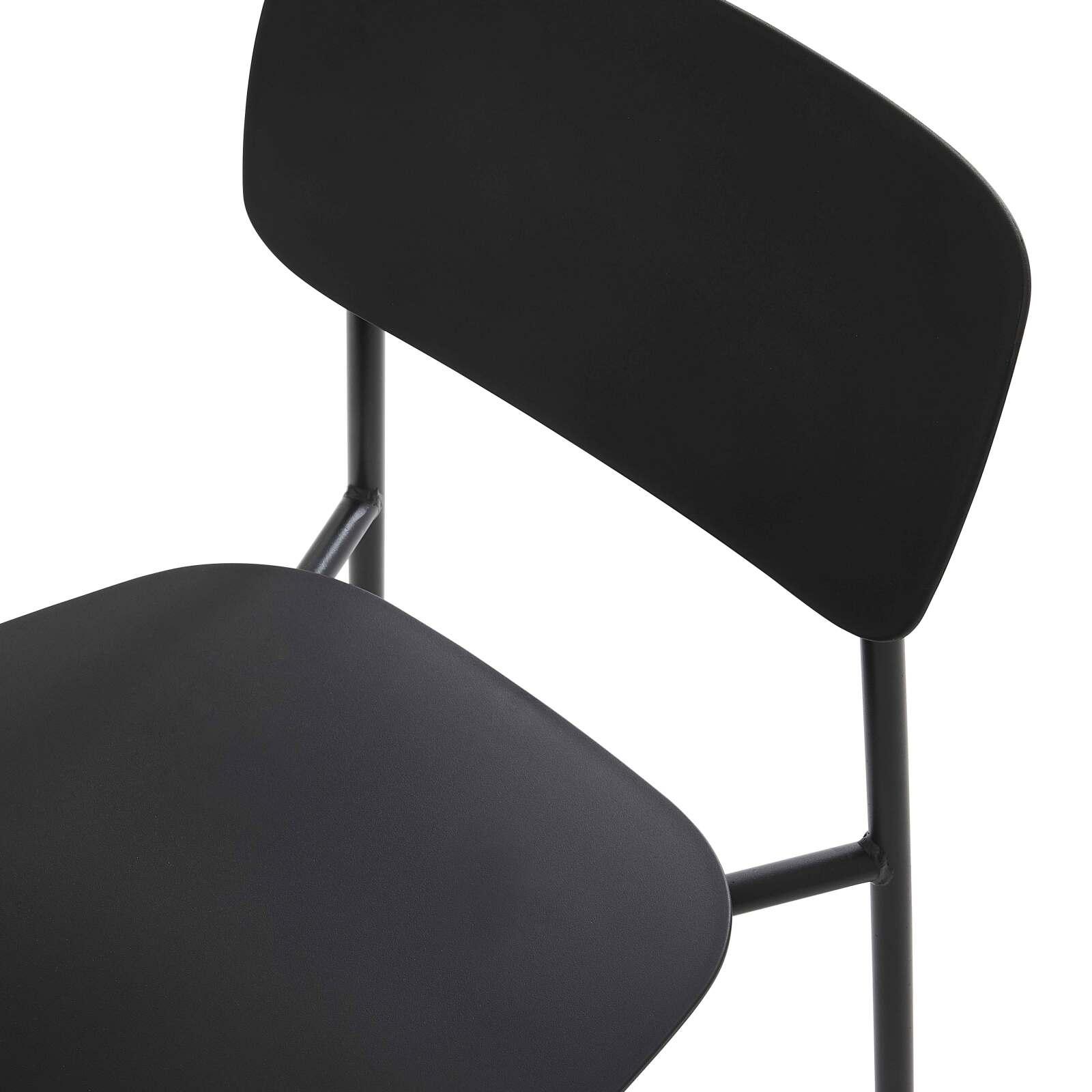Lot de 2 chaises contemporaines en acier et plastique