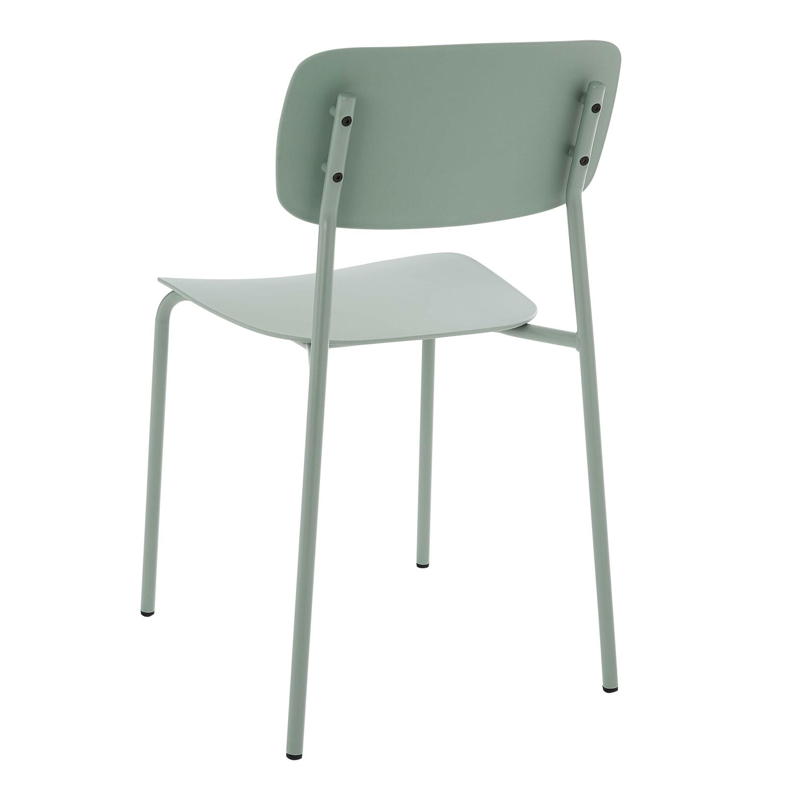 Lot de 2 chaises contemporaines en acier et plastique