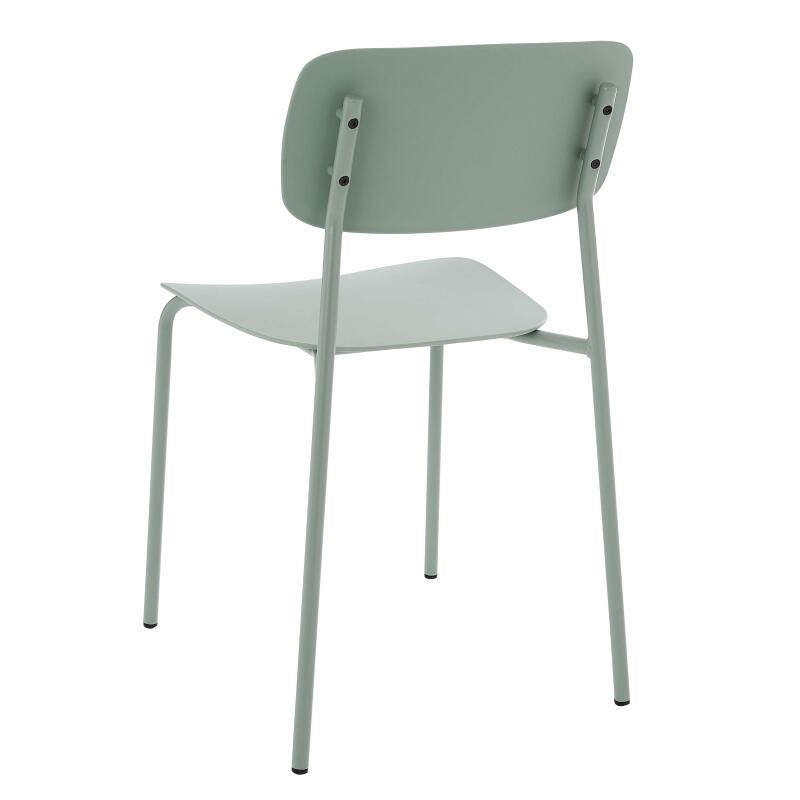 Lot de 2 chaises contemporaines en acier et plastique