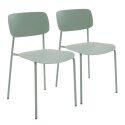 Lot de 2 chaises contemporaines en acier et plastique
