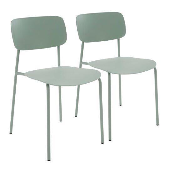 Lot de 2 chaises contemporaines en acier et plastique