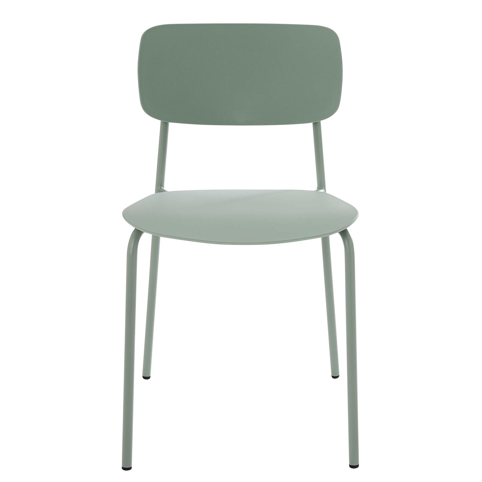 Lot de 2 chaises contemporaines en acier et plastique