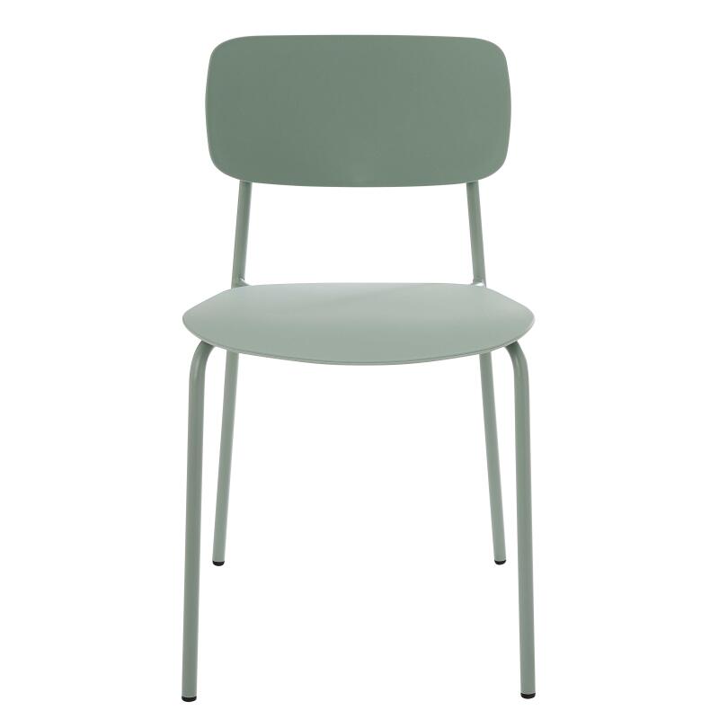 Lot de 2 chaises contemporaines en acier et plastique (2/8)