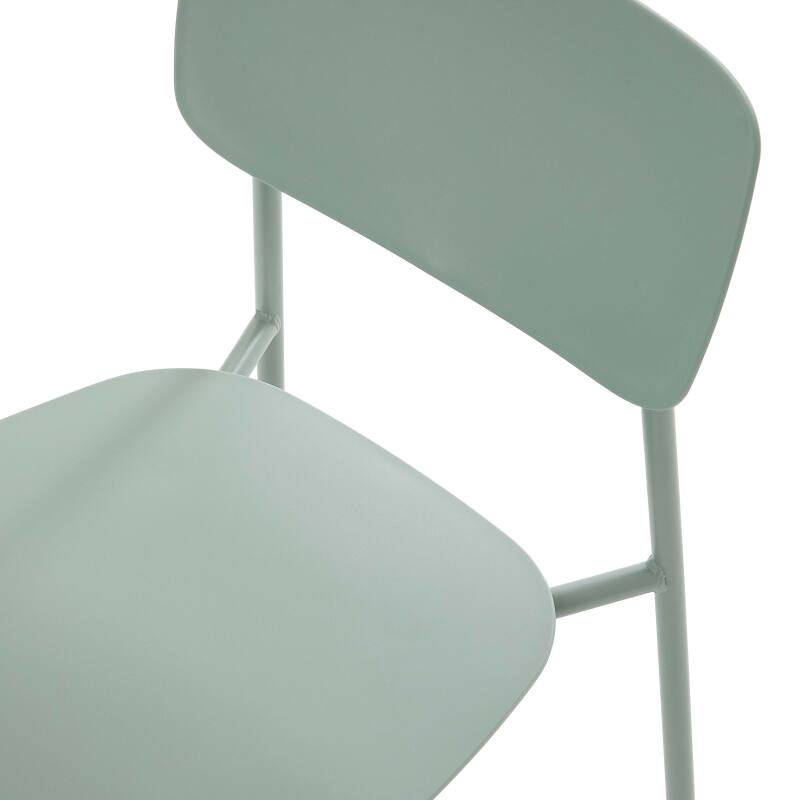 Lot de 2 chaises contemporaines en acier et plastique (4/8)