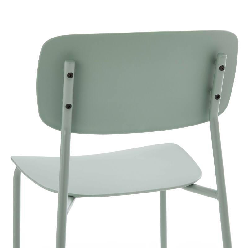 Lot de 2 chaises contemporaines en acier et plastique (5/8)