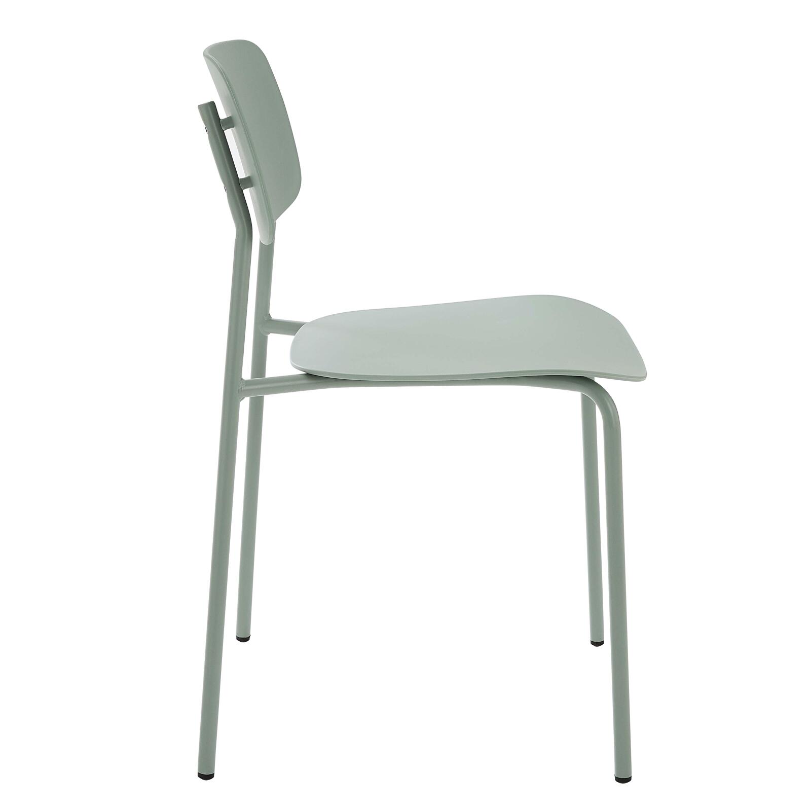 Lot de 2 chaises contemporaines en acier et plastique