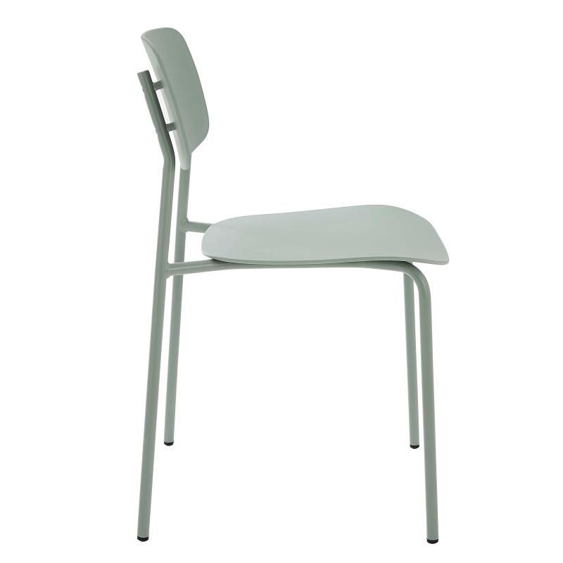 Lot de 2 chaises contemporaines en acier et plastique (3/8)