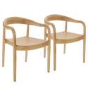 Lot de 2 chaises en bois d'orme naturel