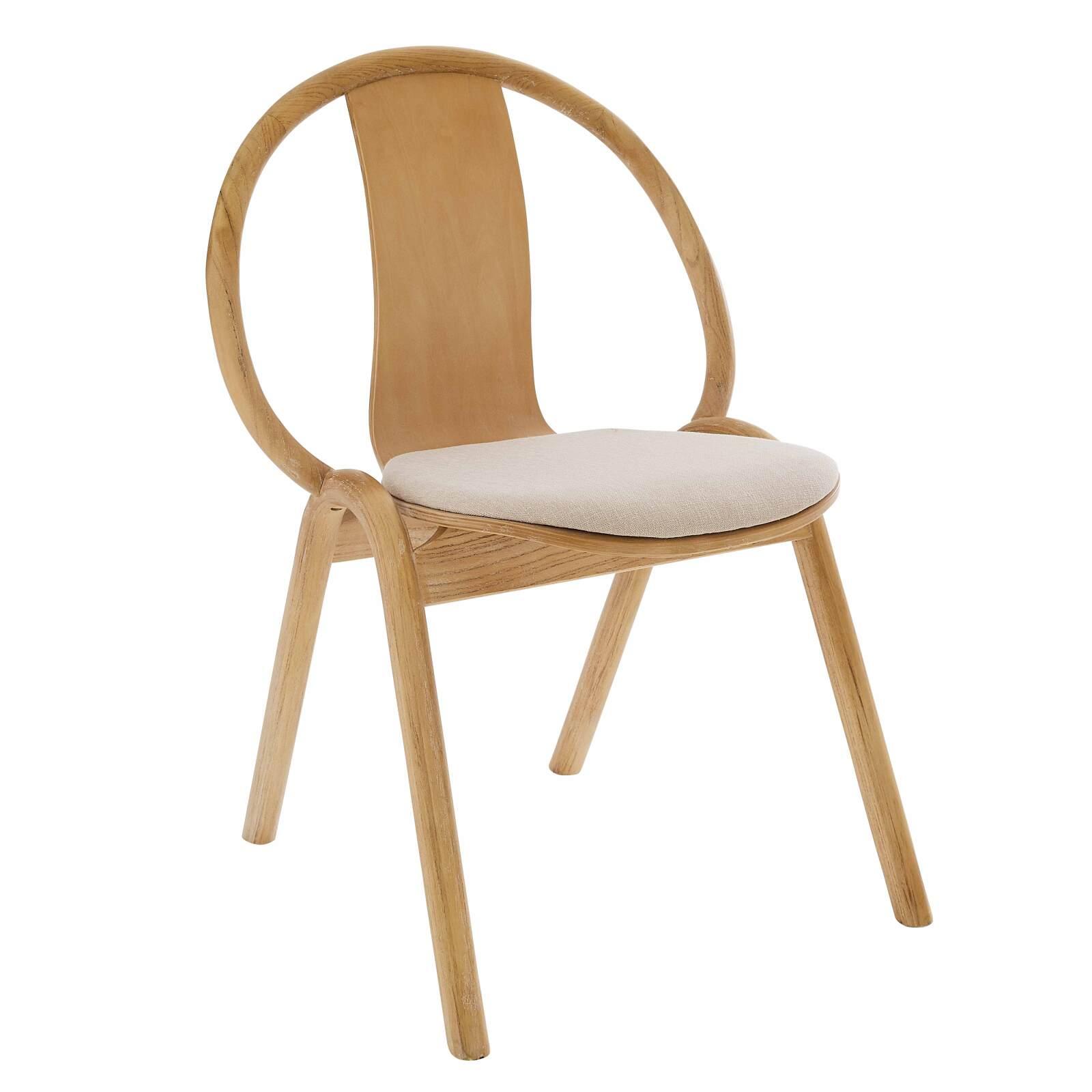 Lot de 2 chaises en bois d'orme et tissu