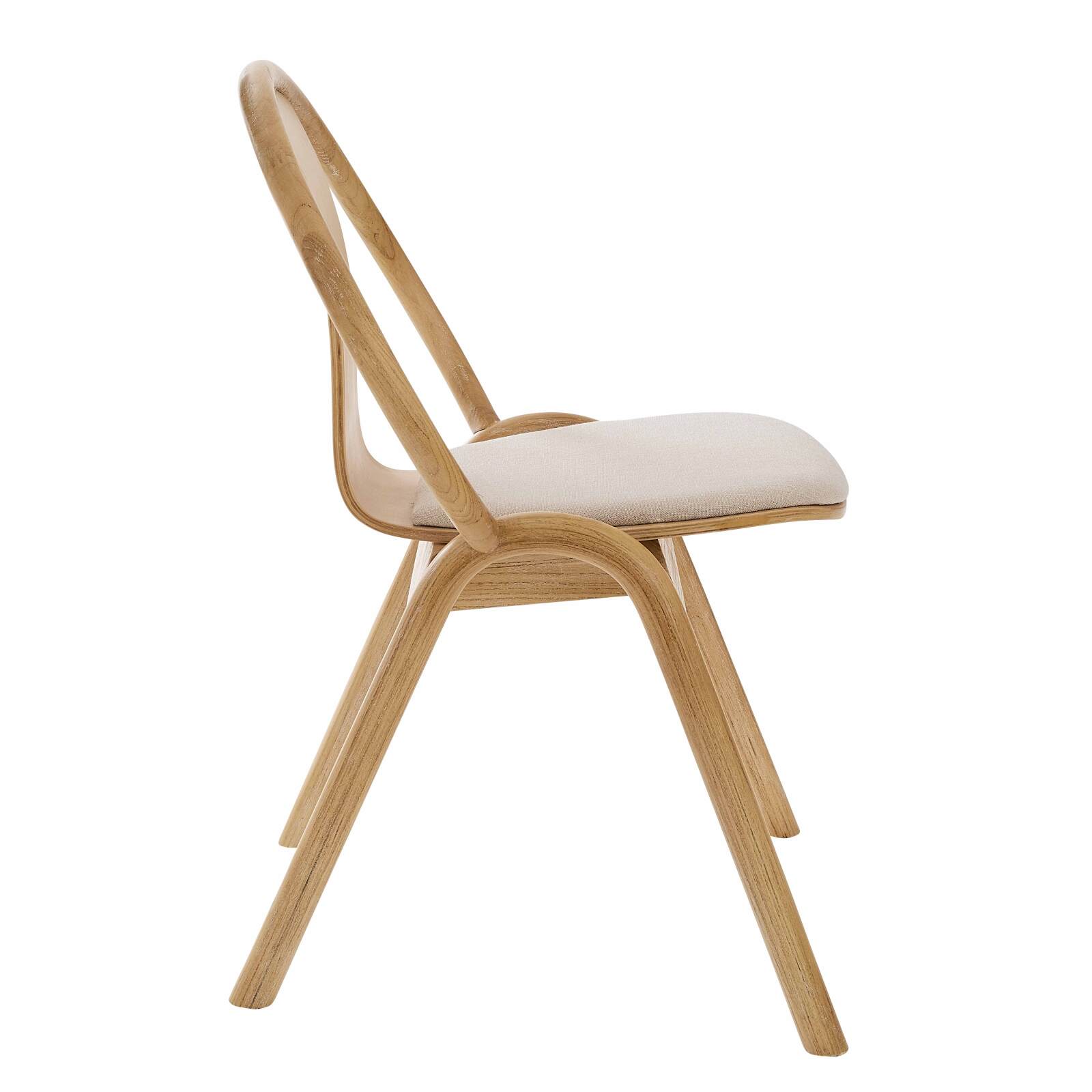 Lot de 2 chaises en bois d'orme et tissu