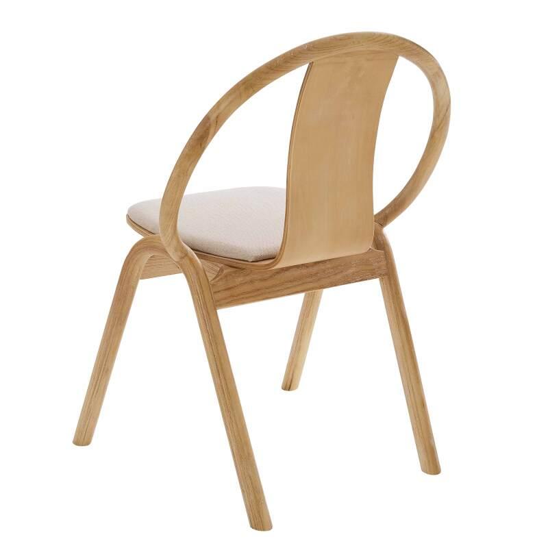 Lot de 2 chaises en bois d'orme et tissu