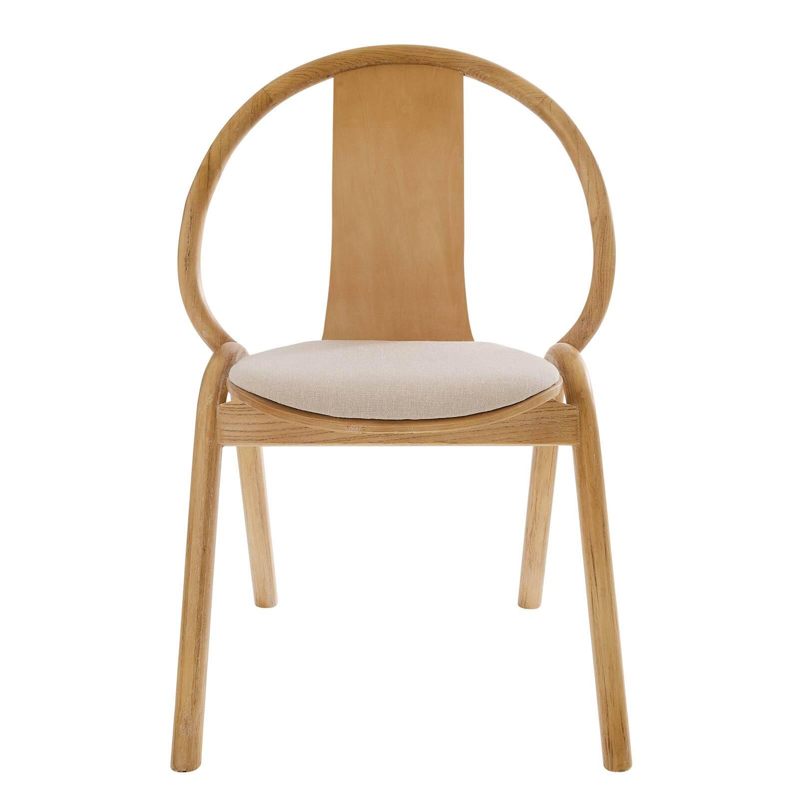 Lot de 2 chaises en bois d'orme et tissu