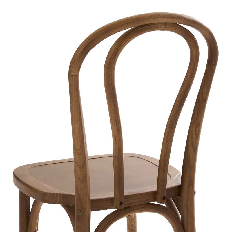 Lot de 2 chaises style bistrot en bois d'orme foncé (4/7)