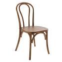 Lot de 2 chaises style bistrot en bois d'orme foncé