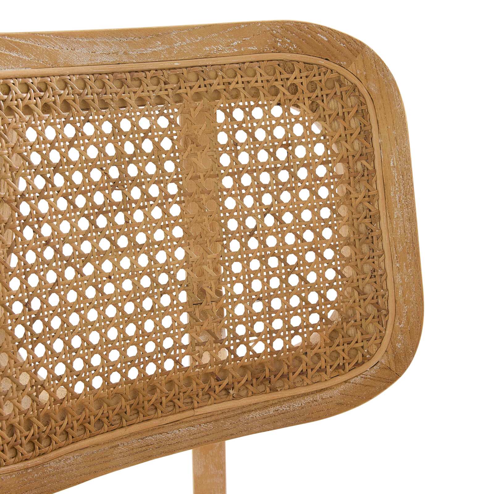 Lot de 2 chaises en bois d'orme et rotin naturel