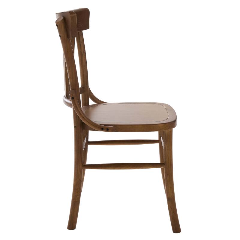 Lot de 2 chaises en bois d'orme foncé