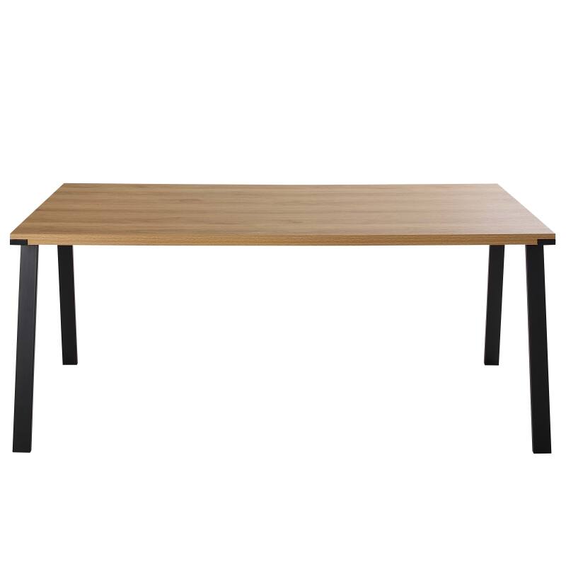 Table à manger rectangulaire MDF décor mélaminé et acier 8 personnes