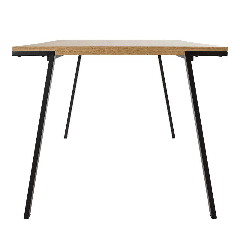 Table à manger rectangulaire MDF décor mélaminé et acier 8 personnes