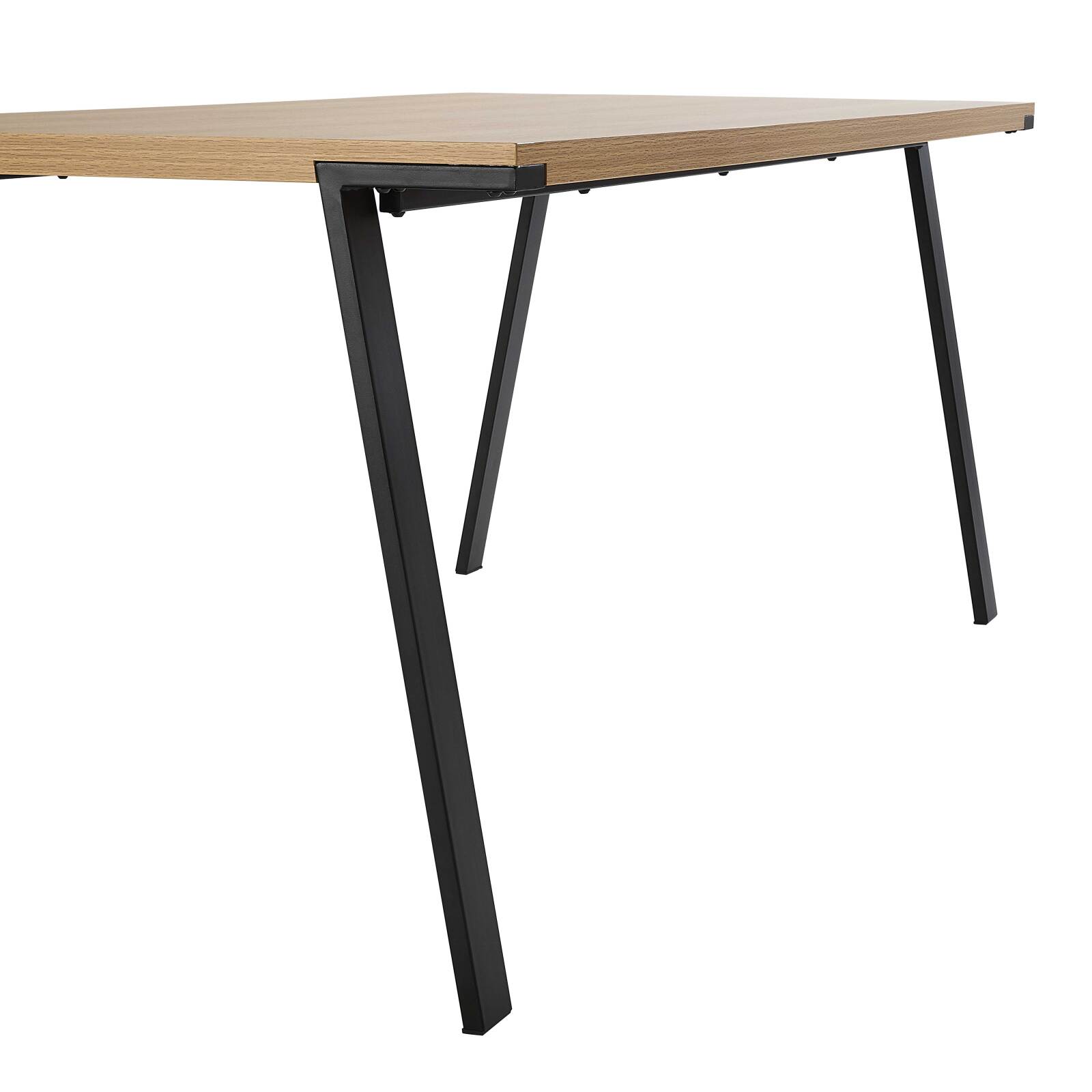 Table à manger rectangulaire MDF décor mélaminé et acier 8 personnes