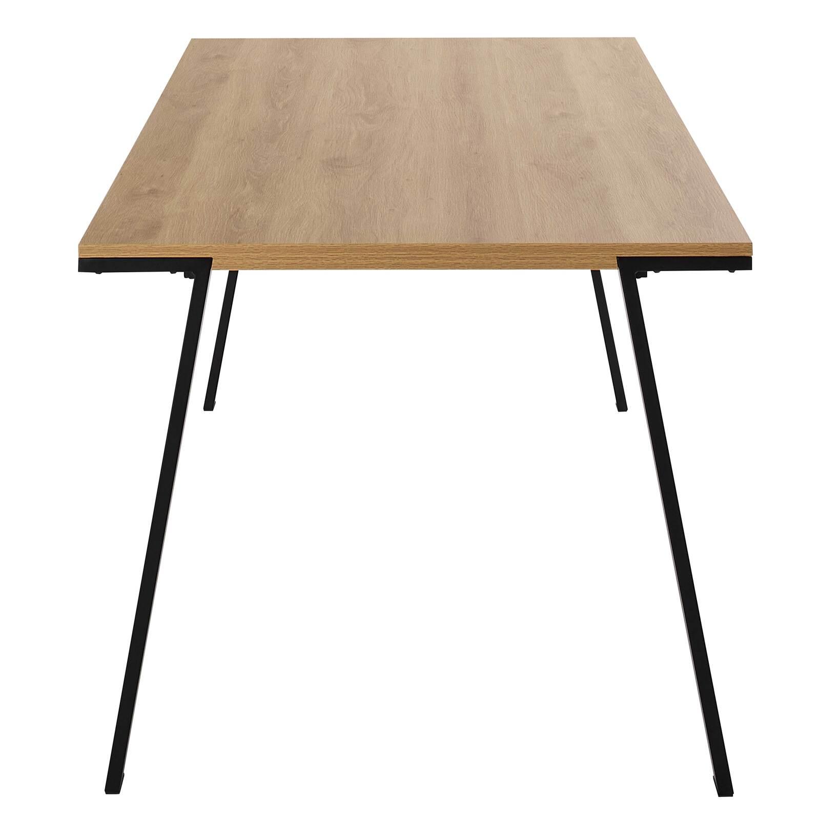 Table à manger rectangulaire MDF décor mélaminé et acier 8 personnes