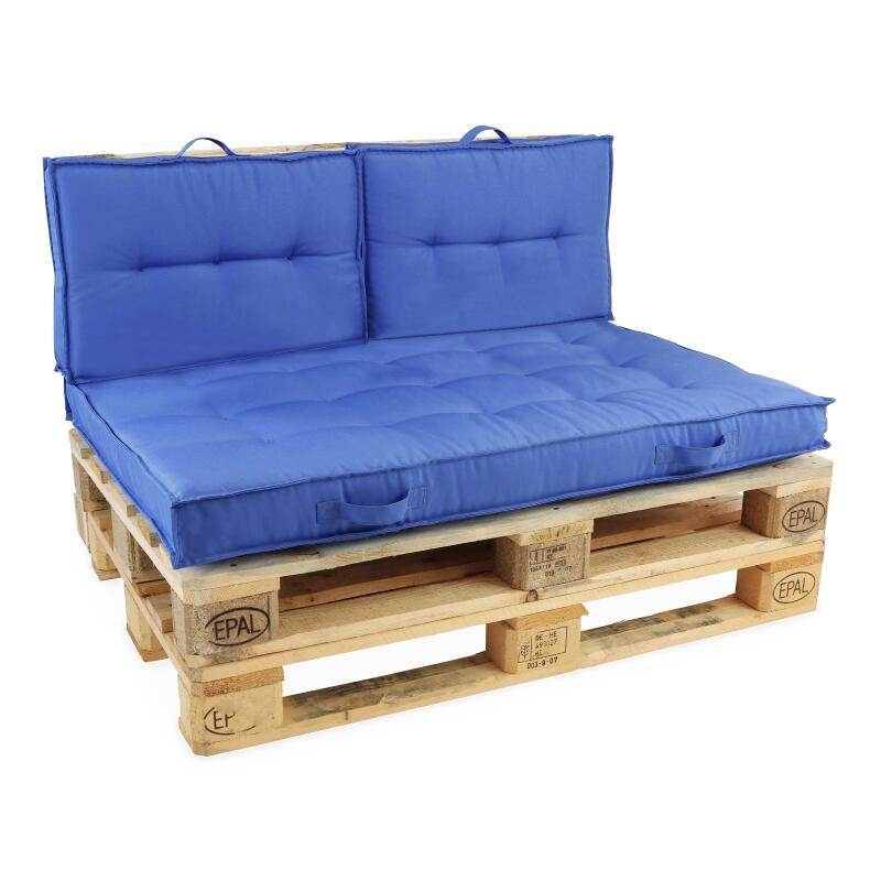 Ensemble canapé palette + coussins de jardin